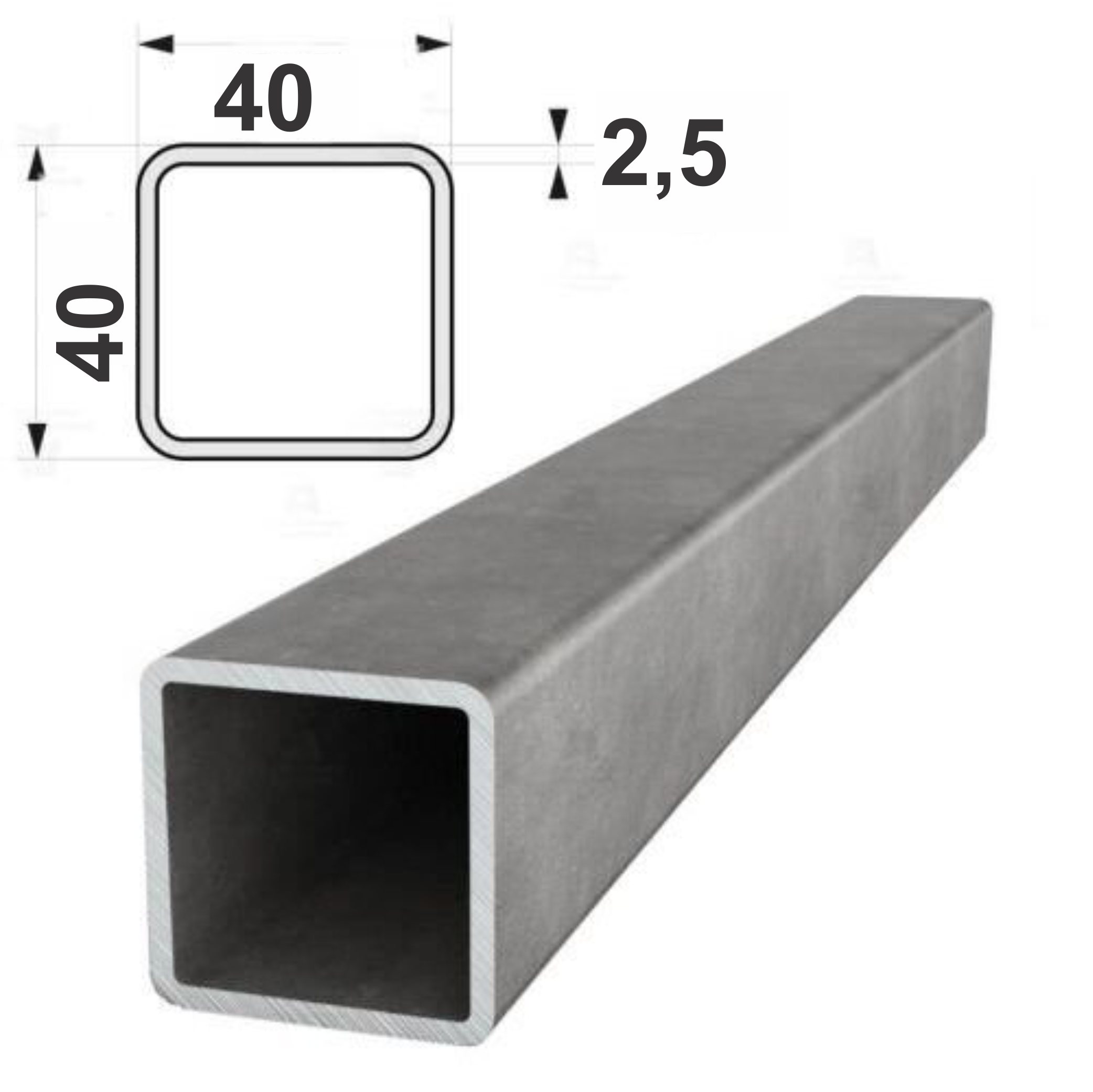 Труба профильная квадратная 40х40х2,5 мм